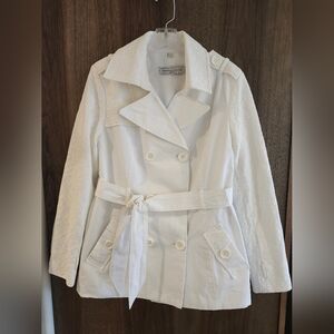Pamela McCoy Vintage Boho Women's White Double Breasted Coat